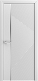 Дверь Фортуна эмаль белая, молдинг хром, глухая