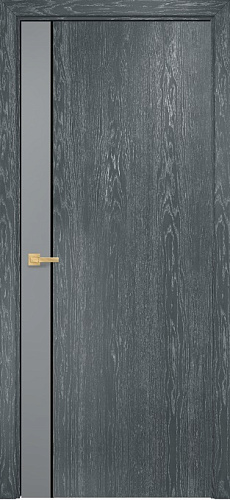Дверь Оникс Дуо эмаль по RAL7040/седой дуб, триплекс черный