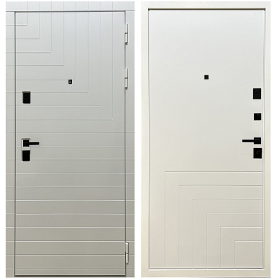 Входная дверь Матадор Квадро шагрень белая/панель белый матовый