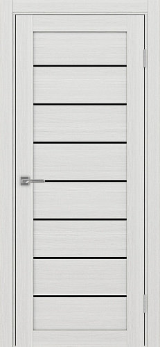 Дверь Эко 508.12 ясень серебристый, lacobel черный