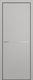 Дверь Z K10 полипропилен серый, ALU кромка черная, молдинг серебро, глухая
