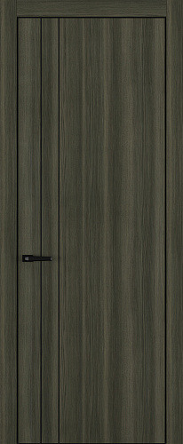 Дверь Z K15 toppan дуб темный, ALU кромка черная, молдинг черный, глухая