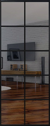 Перегородка Alum №9 черный, триплекс зеркало графит