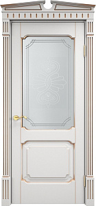 Недавно просмотренные - Дверь ПМЦ массив ольхи ОЛ7.2 белый грунт с патиной золото, стекло 7-2