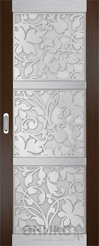 Перегородка Оникс №2 венге/серебро/Р-№6, сатинат белый