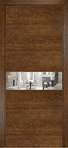 Дверь Оникс Соло каштан, глухая с вставкой зеркала