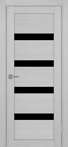 Дверь Эко 505.12 дуб серый, lacobel черный