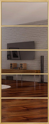 Перегородка Alum №5 золото, триплекс зеркало бронза