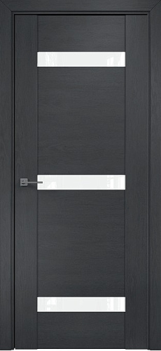 Дверь Оникс Парма 3 дуб графит, глухая лакобель RAL 0333