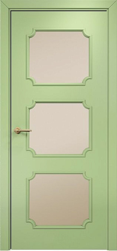 Дверь Оникс Валенсия эмаль фисташковая, сатинат бронза