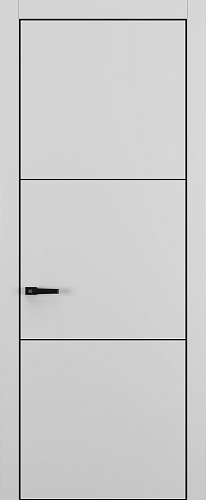 Дверь Z K11 полипропилен серый, ALU кромка черная, молдинг черный, глухая