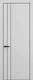 Дверь Z K15 полипропилен серый, ALU кромка черная, молдинг черный, глухая