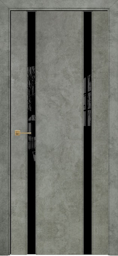 Дверь Оникс Престиж 2 бетон светлый, триплекс черный