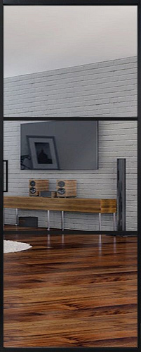 Перегородка Alum №3 черный, триплекс зеркало