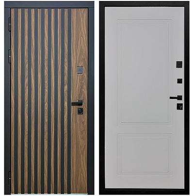 Входная дверь Матадор MXL-1 орех американский мокко/панель Лайн-2, силк маус