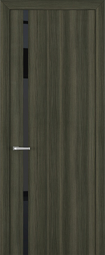 Дверь Z K1 toppan дуб темный, лакобель black classic, глухая