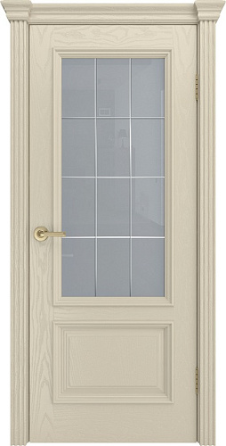 Дверь Текона шпон Фрейм 07 крем, гравировка Премиум сатинат белый