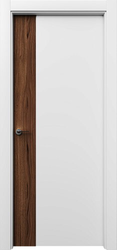 Дверь Неом эмаль белая, шпон орех американский, глухая