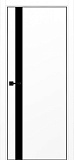 Дверь Эко 211 белый снежный, кромка AL черная SB с 4-х сторон, lacobel черный