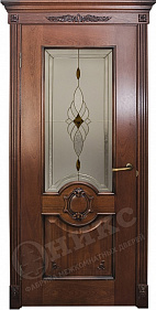 Недавно просмотренные - Дверь Оникс Рада красное дерево с черной патиной, стекло "Витраж Бевелс"