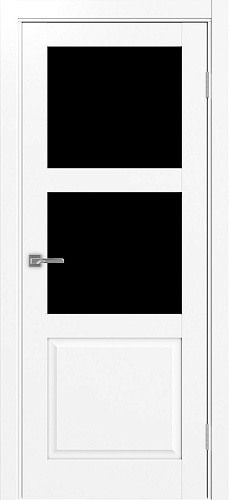 Дверь Эко 630.221 ОФ3 белый снежный, lacobel черный
