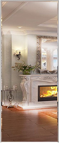 Дверь скрытая под покраску кромка ABS, зеркало фацет, наружная 40 мм, 2200 мм