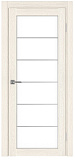 Дверь Эко 501.2 АСС ясень светлый молдинг SC, lacobel белый