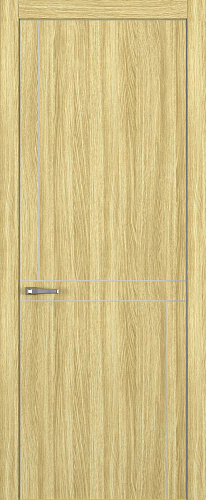 Дверь Z K20 toppan дуб натуральный, ALU кромка хром, молдинг серебро, глухая