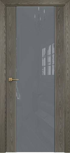 Дверь Оникс Парма 1 дуб арктик, глухая лакобель RAL 7040