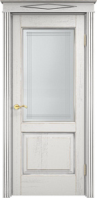 Недавно просмотренные - Дверь ПМЦ массив дуба Д13 белый грунт с патиной серебро микрано, стекло 13-6
