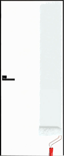 Дверь скрытая под покраску Invisible-3, 2,0 м, кромка AL black, 40 мм