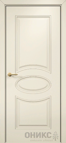 Дверь Оникс Эллипс фрезерованная эмаль слоновая кость, глухая