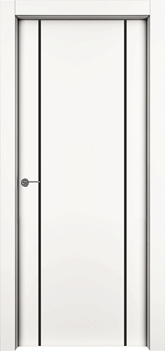 Дверь 1001-М2 эмаль RAL 9010, молдинг черный, глухая