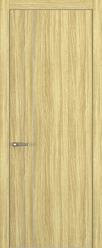 Дверь Z K15 toppan дуб натуральный, ALU кромка хром, молдинг серебро, глухая