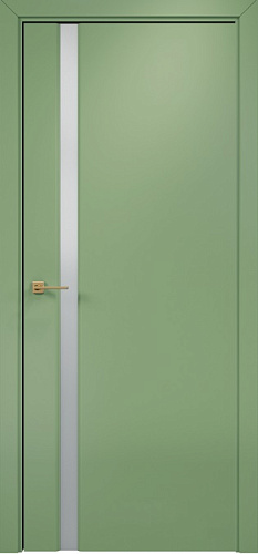 Дверь Оникс Престиж 1 эмаль RAL 6021, глухая, триплекс белый