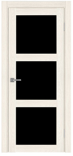 Дверь Эко 530.222 ясень светлый, lacobel черный