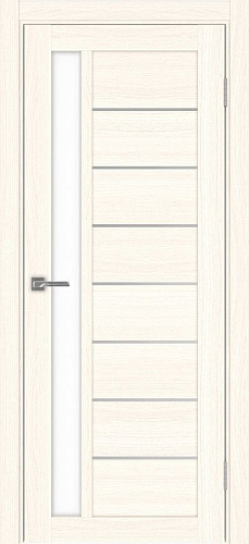 Дверь Эко 554.21 АПП ясень светлый молдинг SC, lacobel белый