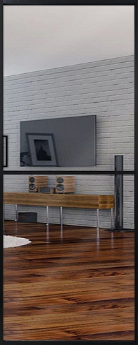 Перегородка Alum №1 черный, триплекс зеркало