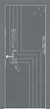 Дверь Оникс Арт, лакобель серый RAL 7040, пескоструй №1