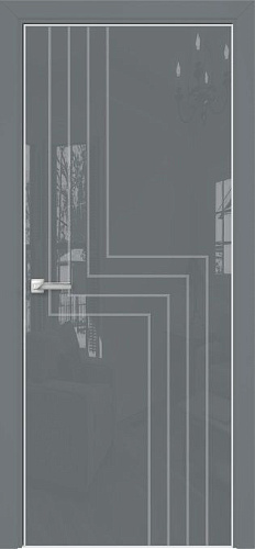 Дверь Оникс Арт, лакобель серый RAL 7040, пескоструй №1