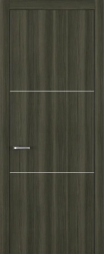 Дверь Z K11 toppan дуб темный, молдинг серебро, глухая