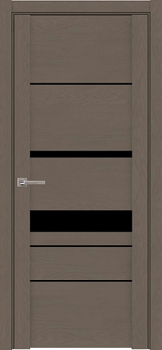 Дверь ДР экошпон UniLine Soft touch 30023 софт тортора, стекло черное