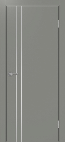 Дверь Эко 205 серый молдинг SC, кромка ABS, глухая