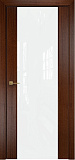 Дверь Оникс Престиж красное дерево с черной патиной, триплекс белый