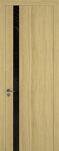 Дверь Z K2 toppan дуб натуральный, лакобель black classic, глухая