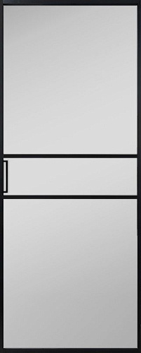 Перегородка Alum №2 черный, сатинат белый