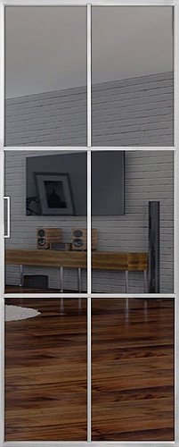 Перегородка Alum №7 хром, триплекс зеркало графит