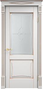Недавно просмотренные - Дверь ПМЦ массив ольхи ОЛ6.2 белый грунт с патиной золото, стекло 6-5