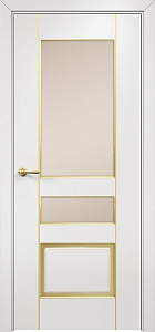 Недавно просмотренные - Дверь Оникс Версаль фрезерованная №2 эмаль белая патина золото по фрезе, сатинат бронза