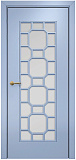 Дверь Оникс Турин фрезерованная эмаль голубая, сатинато с решеткой №3